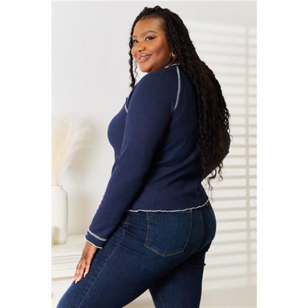 Basic Bae Long Raglan Sleeve Round Neck Top - Picture 3 of 16